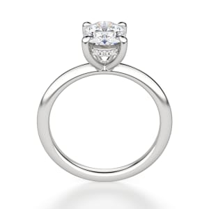 Hidden Halo Classic Oval Cut Engagement Ring, Hover, 14K White Gold, Platinum