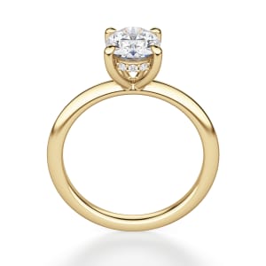 Hidden Halo Classic Oval Cut Engagement Ring, Hover, 14K Yellow Gold,