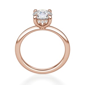 Hidden Halo Classic Round Cut Engagement Ring, Hover, 14K Rose Gold,
