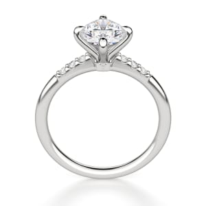 Kite Set Accented Oval Cut Engagement Ring, Hover, 14K White Gold, Platinum