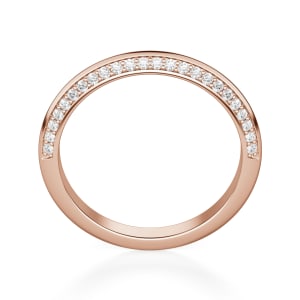 Knife-Edge Accented Wedding Band, Hover, 14K Rose Gold, 