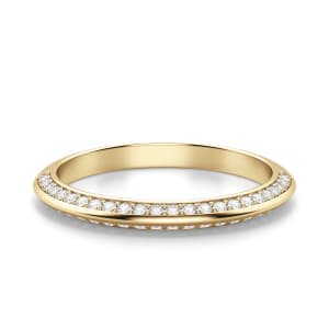 Knife-Edge Accented Wedding Band, Default, 14K Yellow Gold, 