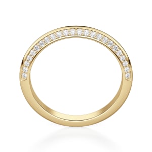 Knife-Edge Accented Wedding Band, Hover, 14K Yellow Gold, 