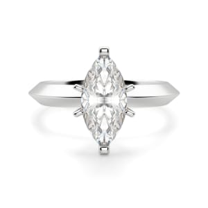 Knife-Edge Classic Marquise Cut Engagement Ring, Default, 14K White Gold,
