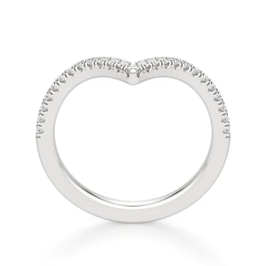 Luxe Chevron Accented Band, Hover, 14K White Gold