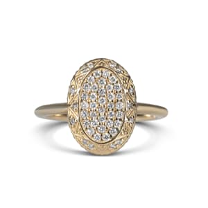 Oval Accented Ring, Ring Size 5.75, 14K Yellow Gold, Lab Grown Diamond, Default,