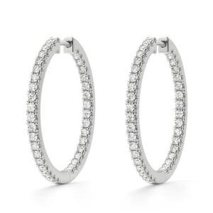 Inside-Out Split Set Hoop Earrings, Default, 14K White Gold,