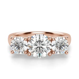 Open Arms Round Cut Engagement Ring, Default, 14K Rose Gold,