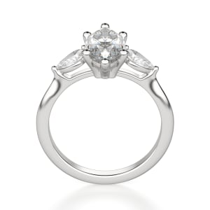 Pear Side Stone Classic Marquise Cut Engagement Ring, Hover, 14K White Gold, Platinum