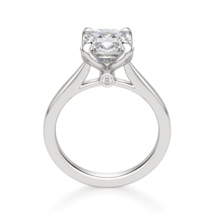 Peek-A-Boo Solitaire Cushion Cut Engagement Ring, Hover, 14K White Gold, Platinum