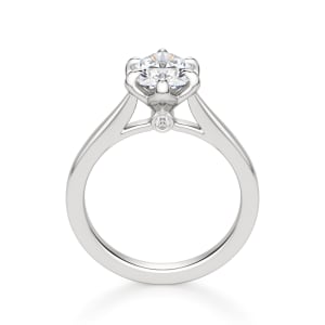 Peek-A-Boo Solitaire Oval Cut Engagement Ring, Hover, 14K White Gold, Platinum