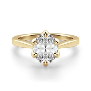 Peek-A-Boo Solitaire Oval Cut Engagement Ring, Default, 14K Yellow Gold,