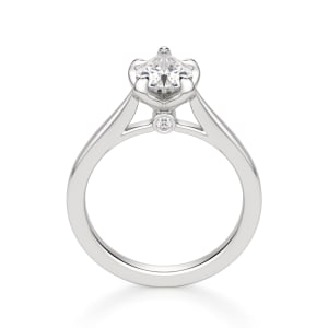 Peek-A-Boo Solitaire Pear Cut Engagement Ring, Hover, 14K White Gold, Platinum
