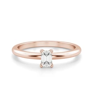 Emerald Cut Petite Ring, Default, 14K Rose Gold,