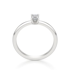 Emerald Cut Petite Ring, Sterling Silver, Hover