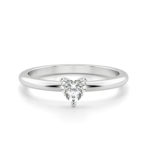 Heart Cut Petite Ring, Default, 14K White Gold,