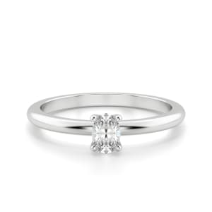 Oval Cut Petite Ring, Default, 14K White Gold,