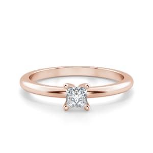 Princess Cut Petite Ring, Default, 14K Rose Gold,