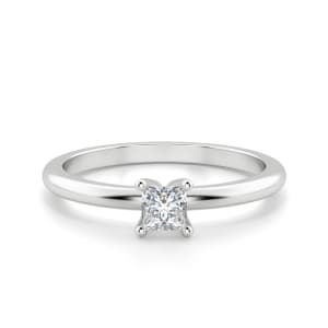 Princess Cut Petite Ring, Default, 14K White Gold,