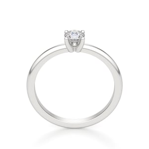 Round Cut Petite Ring, Hover, 14K White Gold,