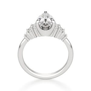 Plumeria Pear Cut Engagement Ring, Hover, 14K White Gold,