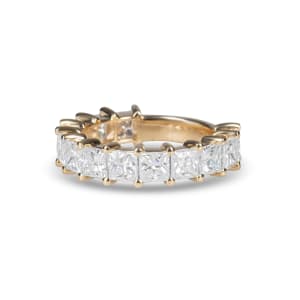 Princess Cut Semi-Eternity Band, 2 1/5 Tcw DEW, Ring Size 5, 14K Yellow Gold, Moissanite, Hover,