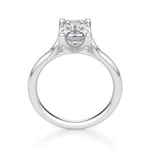 Rio Emerald Cut Engagement Ring, Hover, 14K White Gold, Platinum