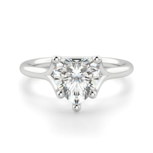Rio Heart Cut Engagement Ring, Default, 14K White Gold, Platinum