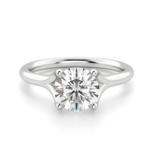 Rio Round Cut Engagement Ring, Default, 14K White Gold, Platinum