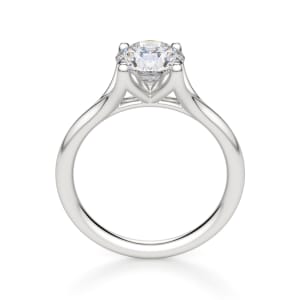 Rio Round Cut Engagement Ring, Hover, 14K White Gold, Platinum