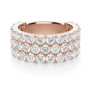 Round Cut Bold Pave Semi-Eternity Band (4 tcw), Default, 14K Rose Gold,\r
