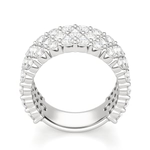 Round Cut Bold Pave Semi-Eternity Band (4 tcw), Hover, 14K White Gold,\r
