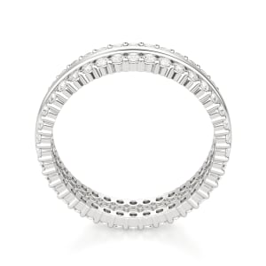Round Cut Double Row Eternity Band (1 1/10 tcw), Hover, 14K White Gold, 