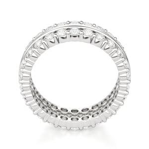 Round Cut Double Row Eternity Band (2 tcw), Hover, 14K White Gold,\r
