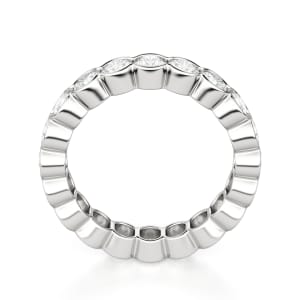 Round Cut Half Bezel Eternity Band (2 1/5 tcw), Hover, 14K White Gold,\r
