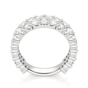 Round Cut Pave Semi-Eternity Band (2 2/3 tcw), Hover, 14K White Gold,\r
\r

