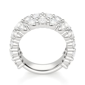 Round Cut Pave Semi-Eternity Band (4 1/4 tcw), Hover, 14K White Gold,\r
