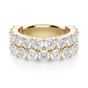 Round Cut Pave Semi-Eternity Band (4 1/4 tcw), Default, 14K Yellow Gold,\r
