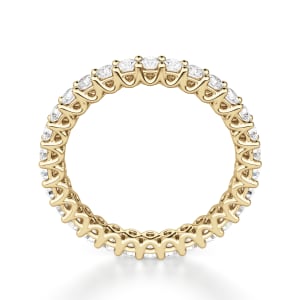 Round Cut Scallop Set Eternity Band (1 tcw), Hover, 14K Yellow Gold,\r
