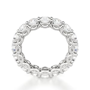 Round Cut Scallop Set Eternity Band (4 tcw), Hover, 14K White Gold,\r

