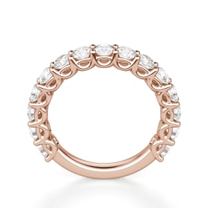 Round Cut Scallop Set Semi-Eternity Band (1 2/3 tcw), Hover, 14K Rose Gold,\r
