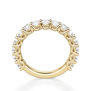 Round Cut Scallop Set Semi-Eternity Band (1 2/3 tcw), Hover, 14K Yellow Gold,\r
