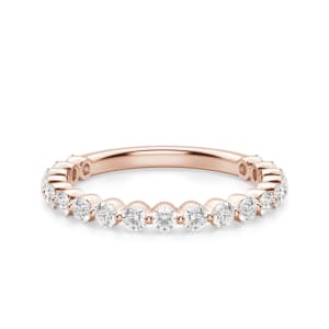 Round Cut Shared Prong Semi-Eternity Band (1/2 tcw), Default, 14K Rose Gold,\r
