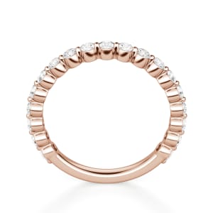 Round Cut Shared Prong Semi-Eternity Band (1/2 tcw), Hover, 14K Rose Gold,\r
