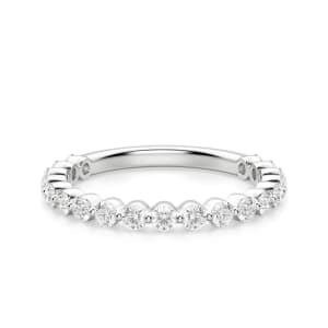 Round Cut Shared Prong Semi-Eternity Band (1/2 tcw), Default, 14K White Gold,\r
