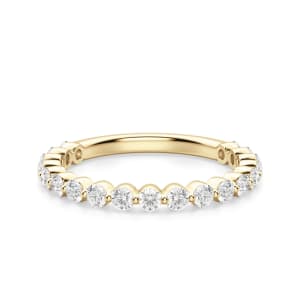 Round Cut Shared Prong Semi-Eternity Band (1/2 tcw), Default, 14K Yellow Gold,\r
