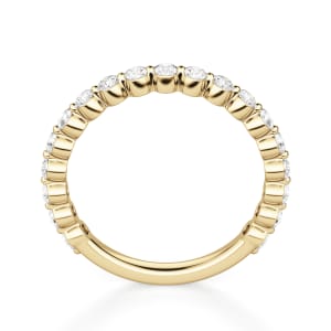 Round Cut Shared Prong Semi-Eternity Band (1/2 tcw), Hover, 14K Yellow Gold,\r
