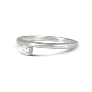Solitaire Stackable Band, Ring Size 6.75, Sterling Silver, Nexus Diamond Alternative, Hover,