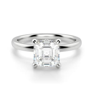 Solstice Asscher Cut Engagement Ring, Default, 14K White Gold, Platinum