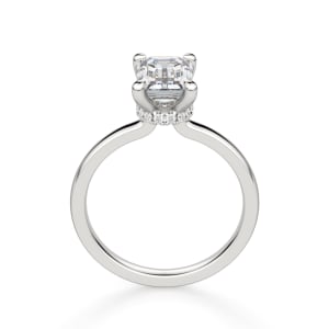 Solstice Emerald Cut Engagement Ring, Hover, 14K White Gold, Platinum